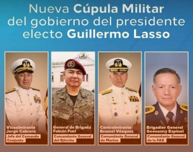 Presidente Guillermo Lasso definió la nueva cúpula militar