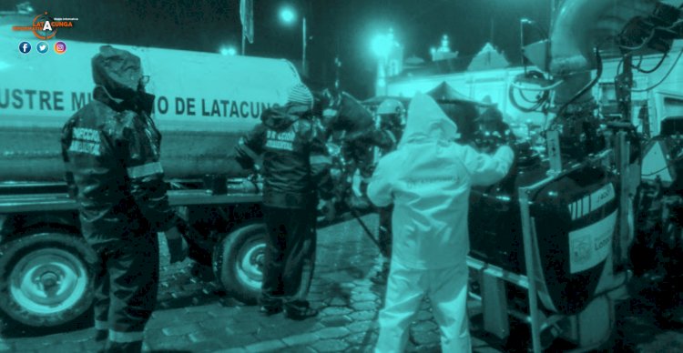 Municipio de Latacunga realizó la desinfección de puntos con mayor aglomeración