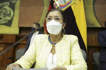 La presidenta del Legislativo, Guadalupe Llori, presentó el informe de los 100 días de gestión 