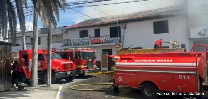 Incendio estructural en Ibarra fue atendido luego de la coordinación del ECU 911 
