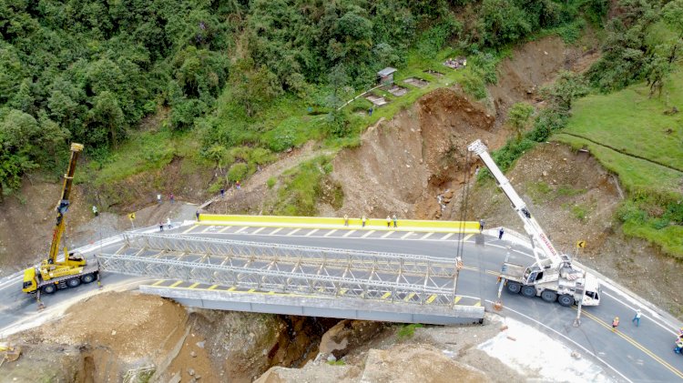 Puente tipo Bailey del sector Las Tinieblas fue desmontado para reutilizarlo en otro sector de Cotopaxi