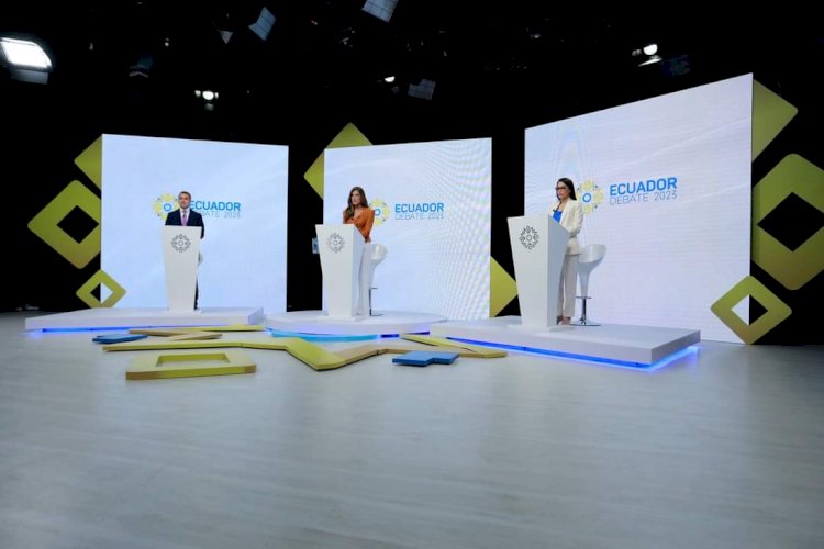 Luisa González y Daniel Noboa frente a frente en el debate presidencial