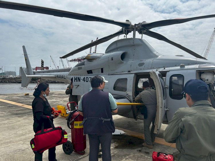 ECU 911 coordinó atención aeromédica, con helicóptero de FFAA