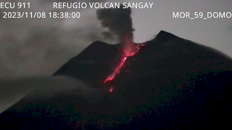 Volcán Sangay y río Upano son monitoreados todos los días desde el ECU 911 Macas   