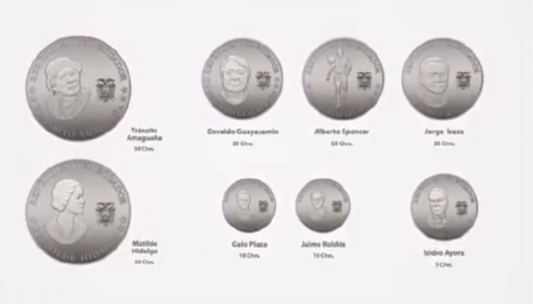 Banco Central puso en circulación nuevas monedas fraccionarias con representaciones de personajes históricos