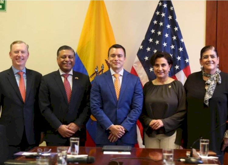 Noboa se reunió en Guayaquil con Rahul Gupta, jefe de antinarcóticos de la Casa Blanca.